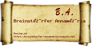 Breinstörfer Annamária névjegykártya